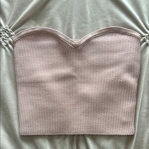 Babaton Pink Ribbed Crop Top